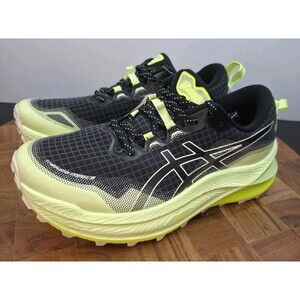 Asics Trabuco Max 3 Womens Size 9.5 Trail Running Shoes Black Green 1012B606